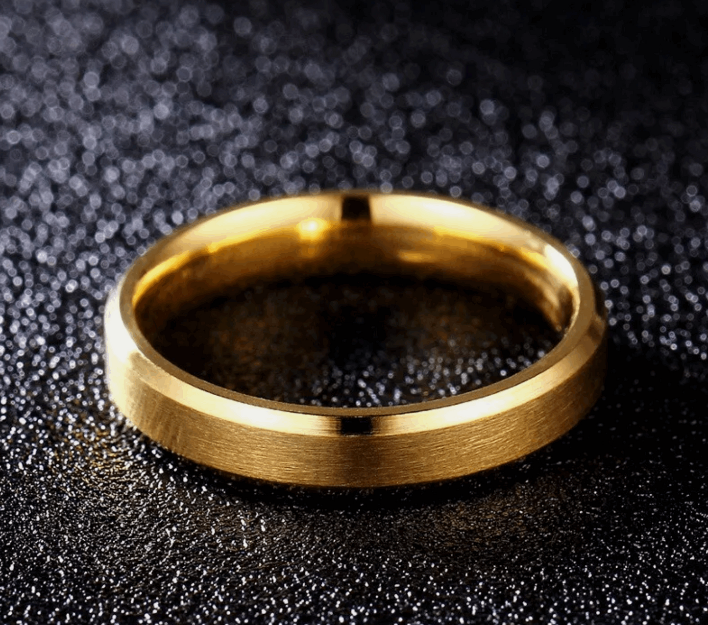 Mens Black Silver Gold Titanium Rings Australia - MRA