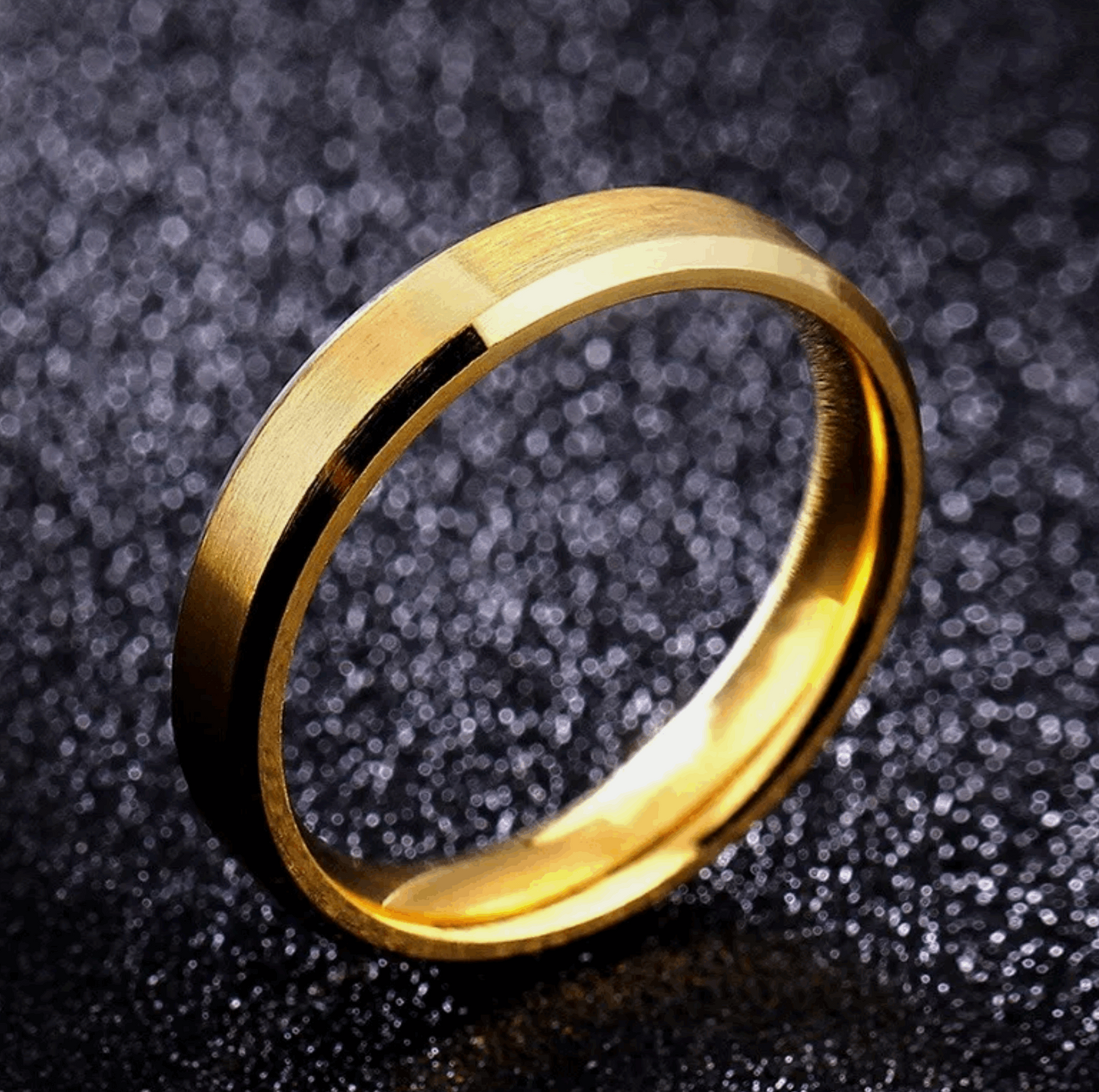 Mens Black Silver Gold Titanium Rings Australia - MRA