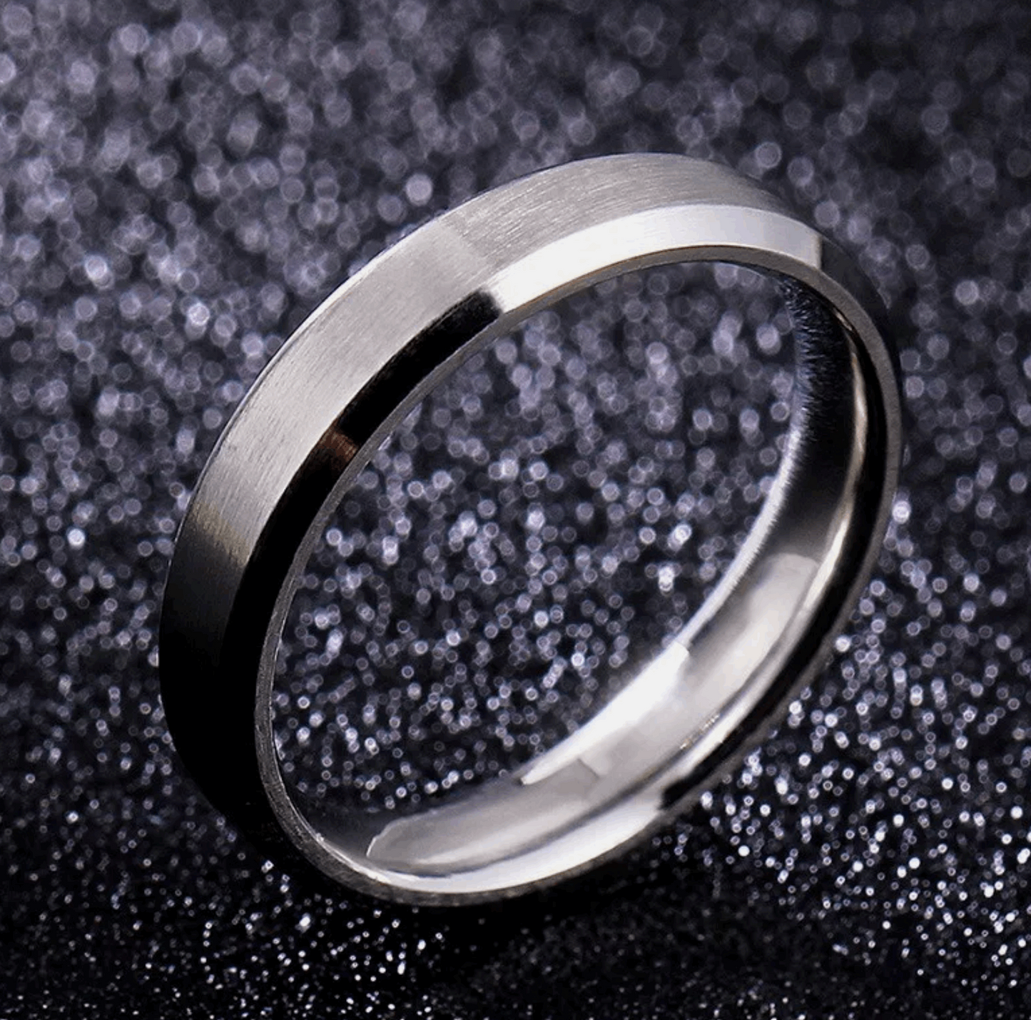 Mens Black Silver Gold Titanium Rings Australia - MRA
