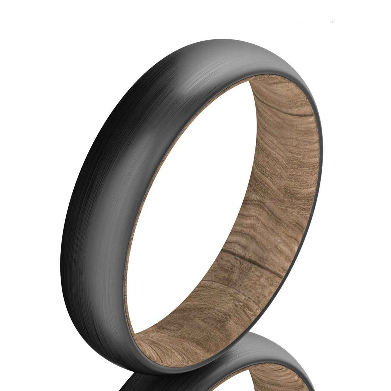 Buy Black Brushed Wood Tungsten Ring (6mm)