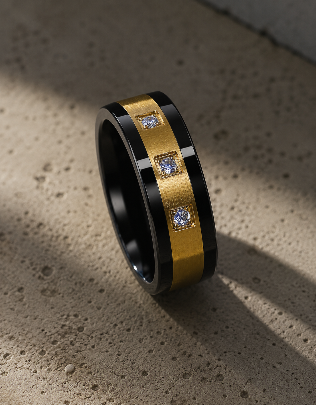 Black Gold Diamonds Tungsten Ring - 8mm