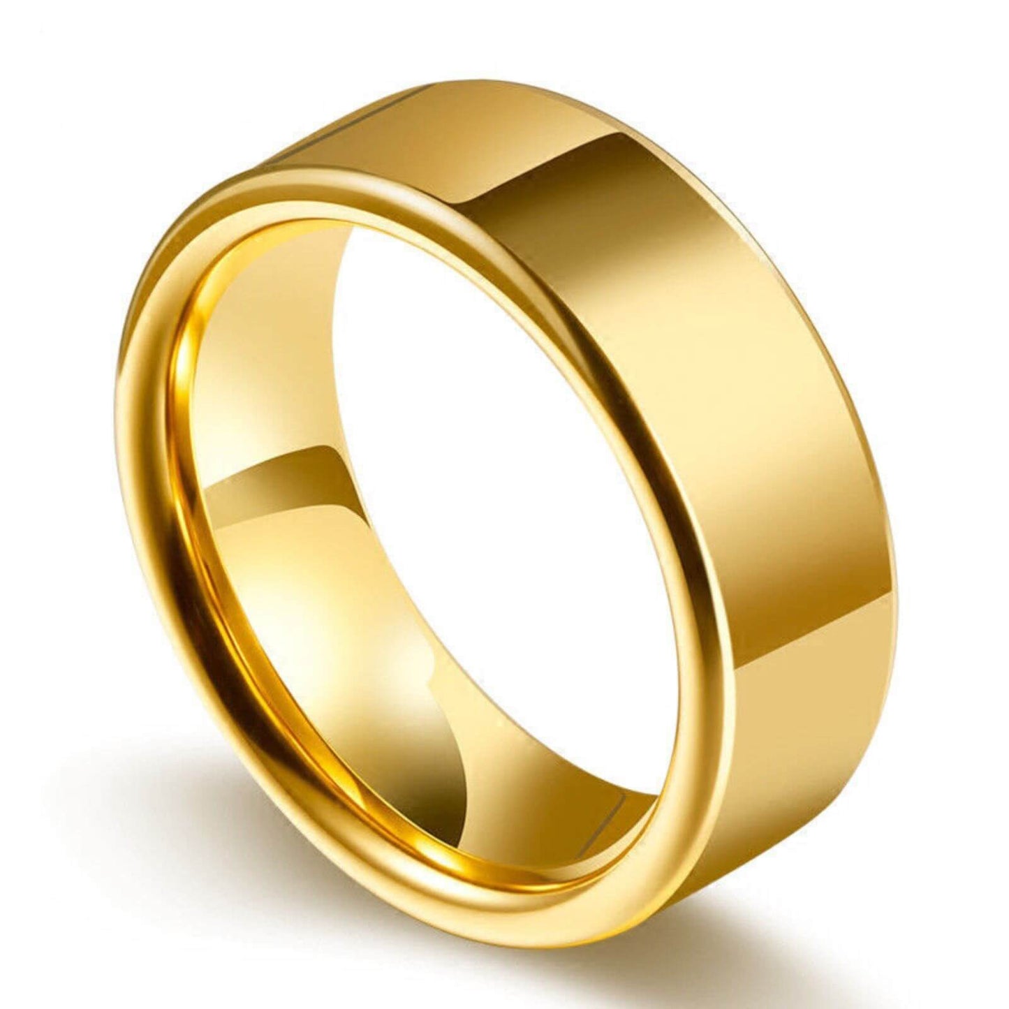 Buy 8mm Durable Gold Flat Tungsten Ring - MRA