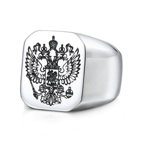 Double Eagle Silver Ring - Mens Rings Australia