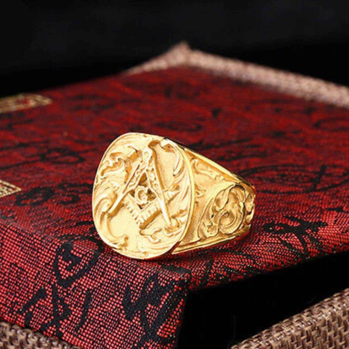 Buy Freemasonry Gold Titanium Ring