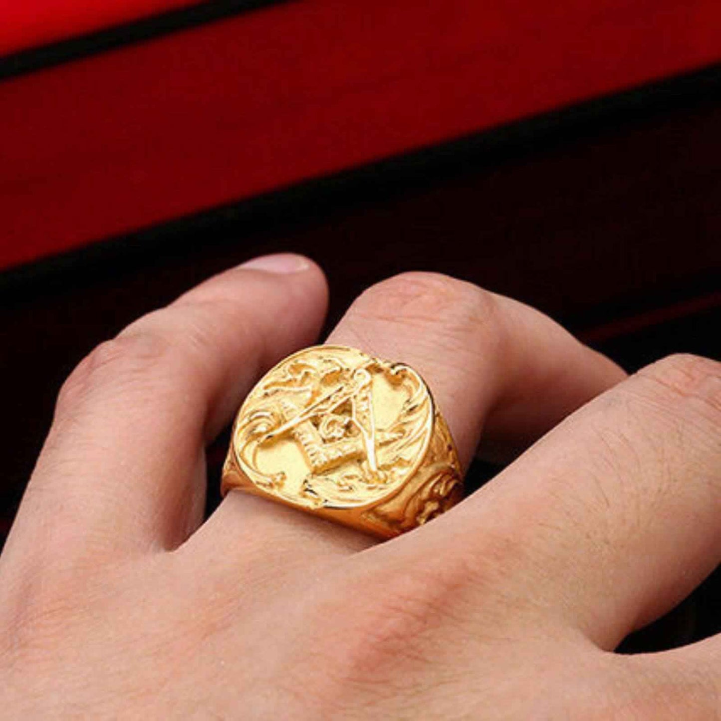 Buy Freemasonry Gold Titanium Ring