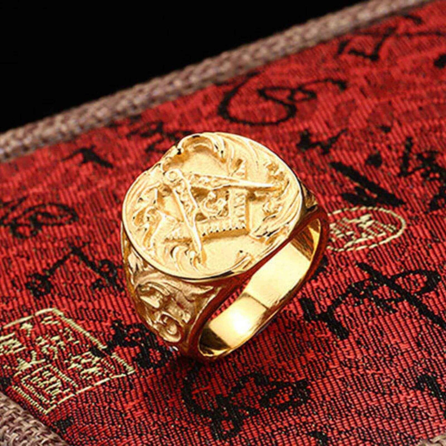 Buy Freemasonry Gold Titanium Ring