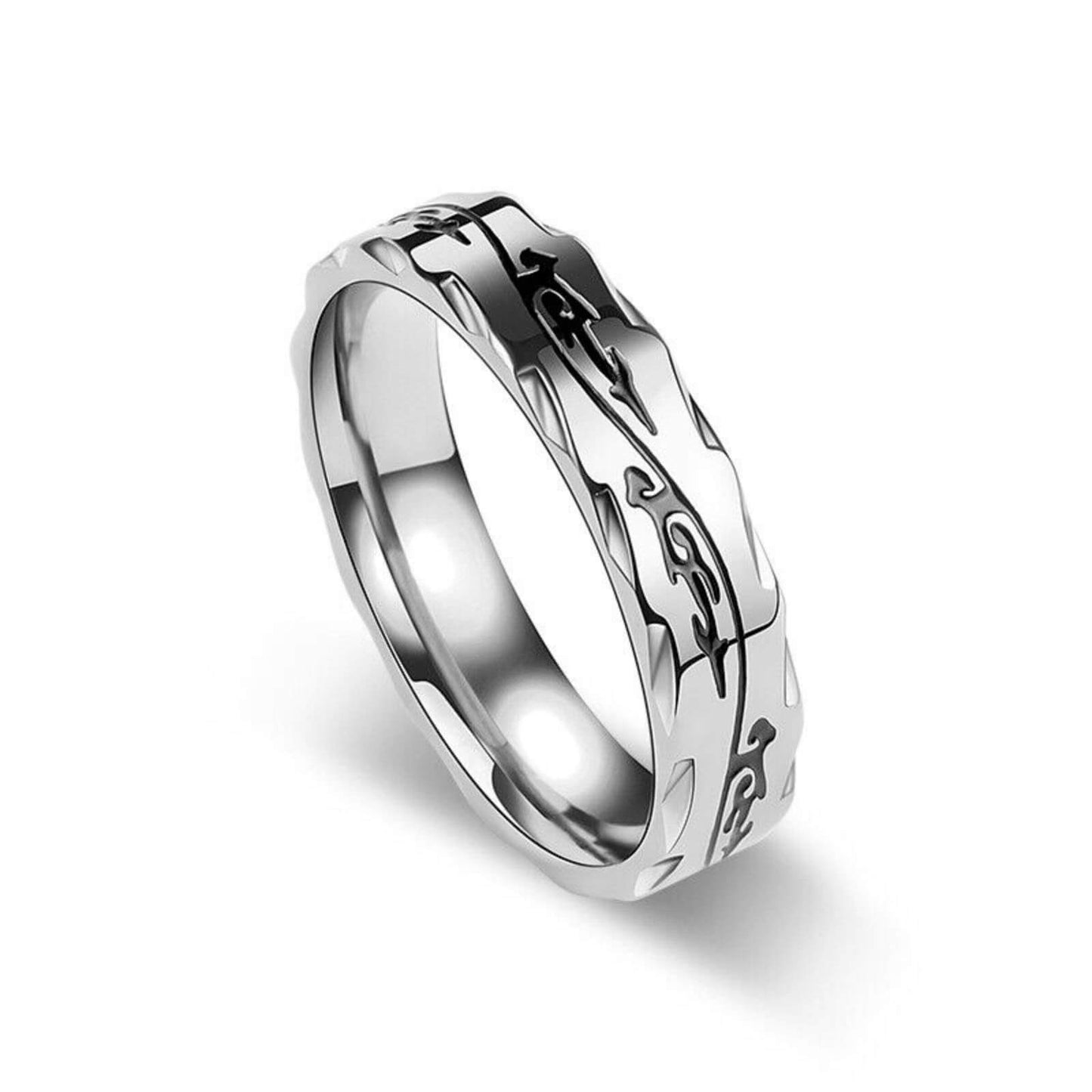 Silver Dragon Wedding Ring 5mm - Mens Rings Australia