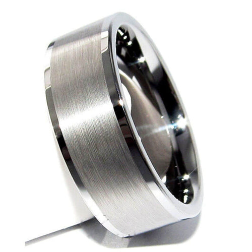 Buy 8mm Silver Brushed Tungsten Wedding Ring - MRA