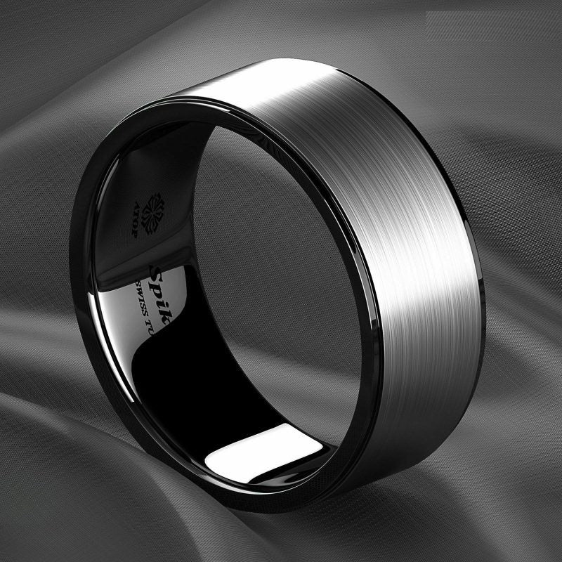 Black Brushed Titanium Tungsten Ring (6mm) - Mens Rings Australia