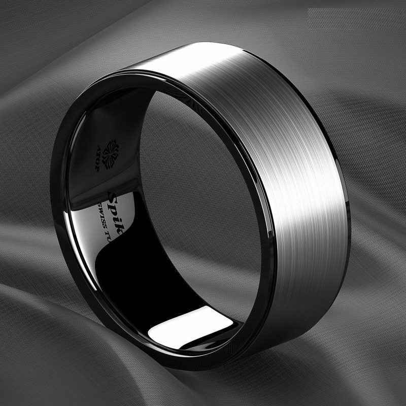 Buy Black Brushed Titanium Tungsten Ring – 6mm
