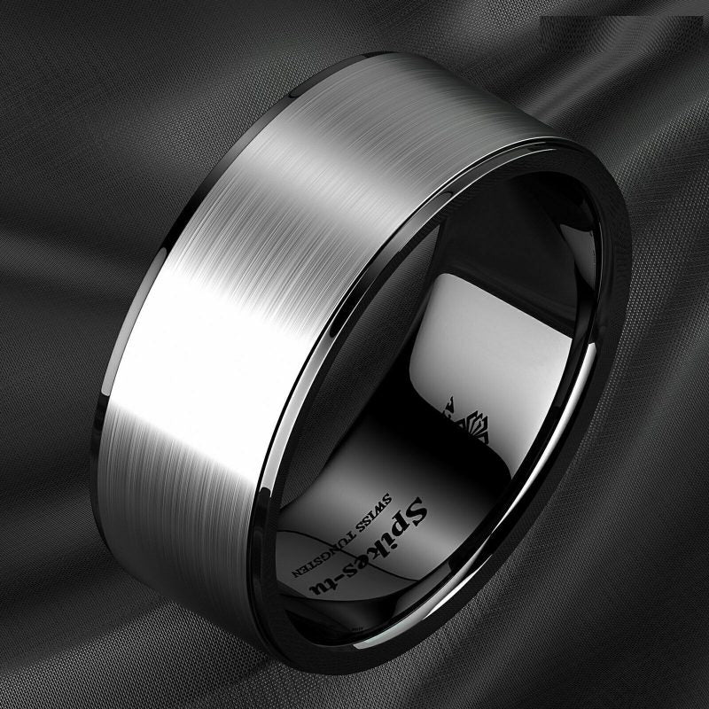 Black Brushed Titanium Tungsten Ring (6mm) - Mens Rings Australia