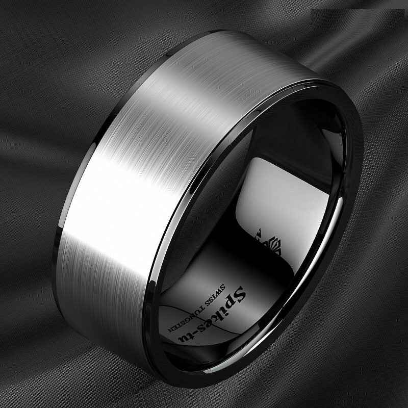Buy Black Brushed Titanium Tungsten Ring – 6mm
