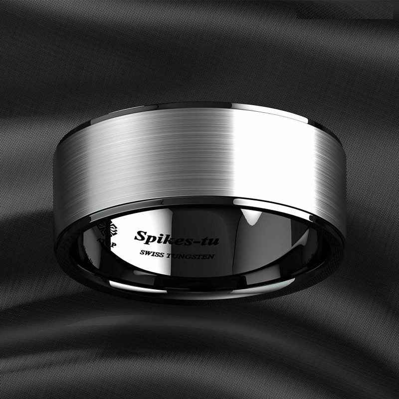 Buy Black Brushed Titanium Tungsten Ring - 8mm