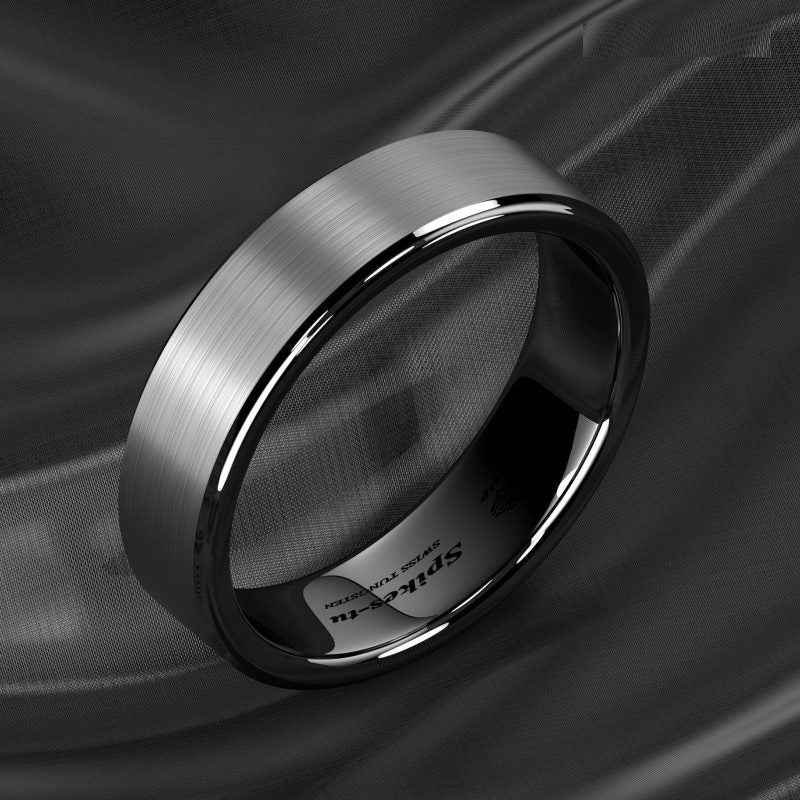 Buy Black Brushed Titanium Tungsten Ring - 8mm