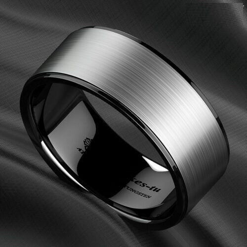 Black Brushed Titanium Tungsten Ring (6mm) - Mens Rings Australia