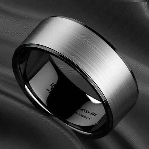 Buy Black Brushed Titanium Tungsten Ring - 8mm