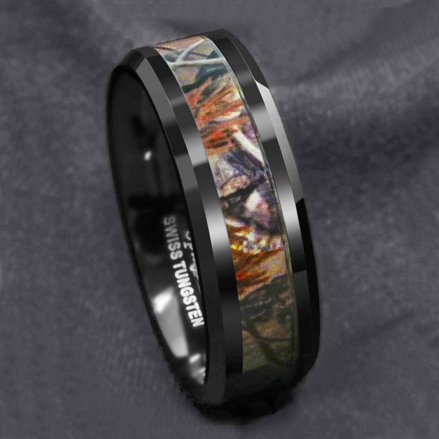 Buy Black Red Forest Camouflage Tungsten Ring (8mm)
