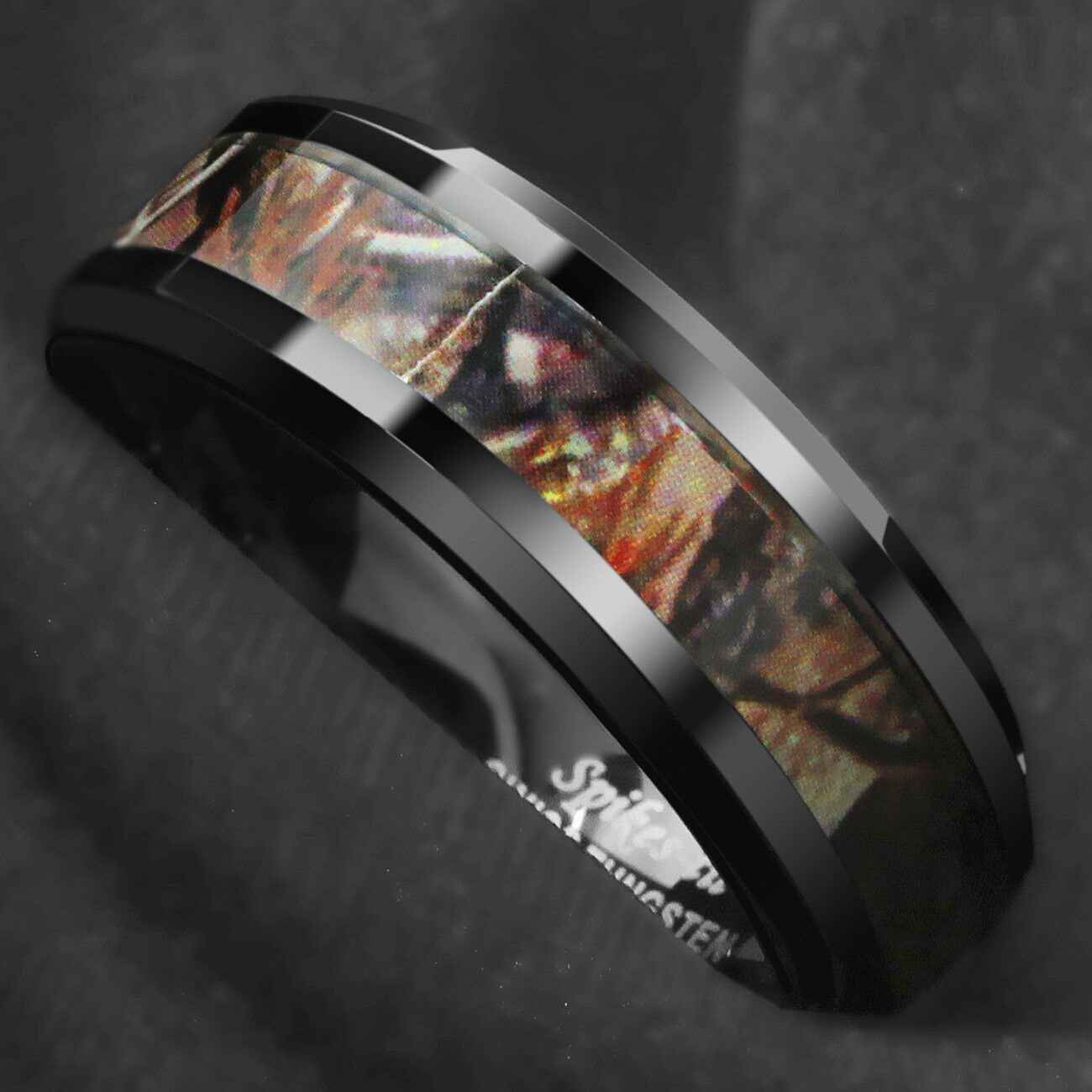 Buy Black Red Forest Camouflage Tungsten Ring (8mm)