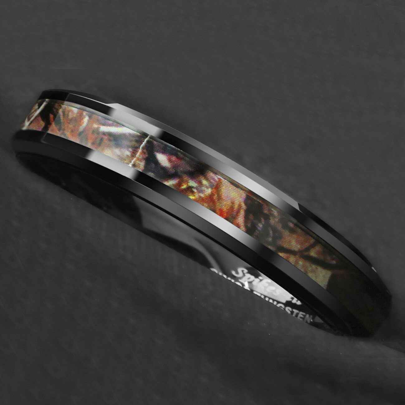 Buy Black Red Forest Camouflage Tungsten Ring - 6mm