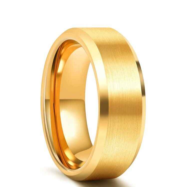 Mens Titanium Gold Black Silver Band 8mm