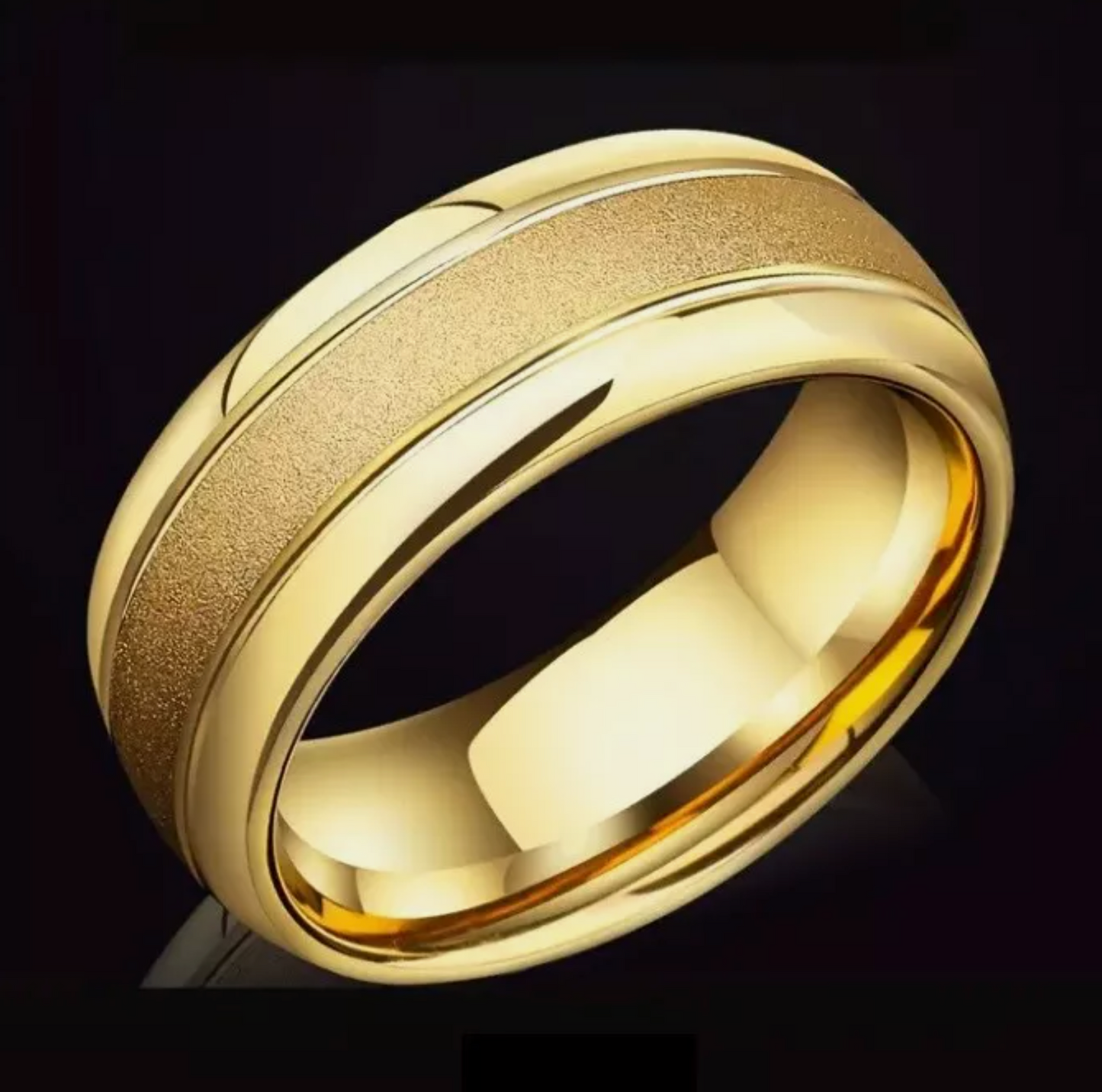 Gold Brushed Titanium Wedding & Engagement Band for Men