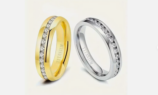 Gold or Silver 6mm Plated Titanium Wedding Band For Men & Women - MRA
