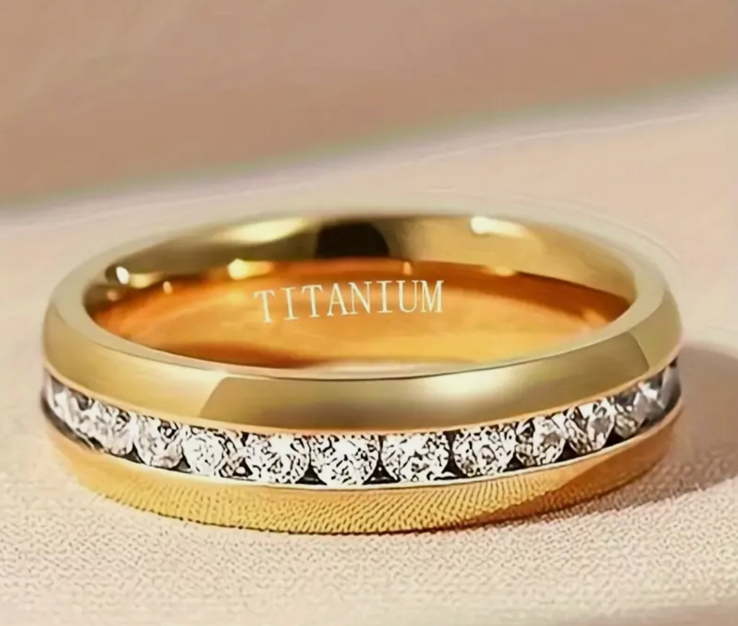 Gold or Silver 6mm Plated Titanium Wedding Band For Men & Women