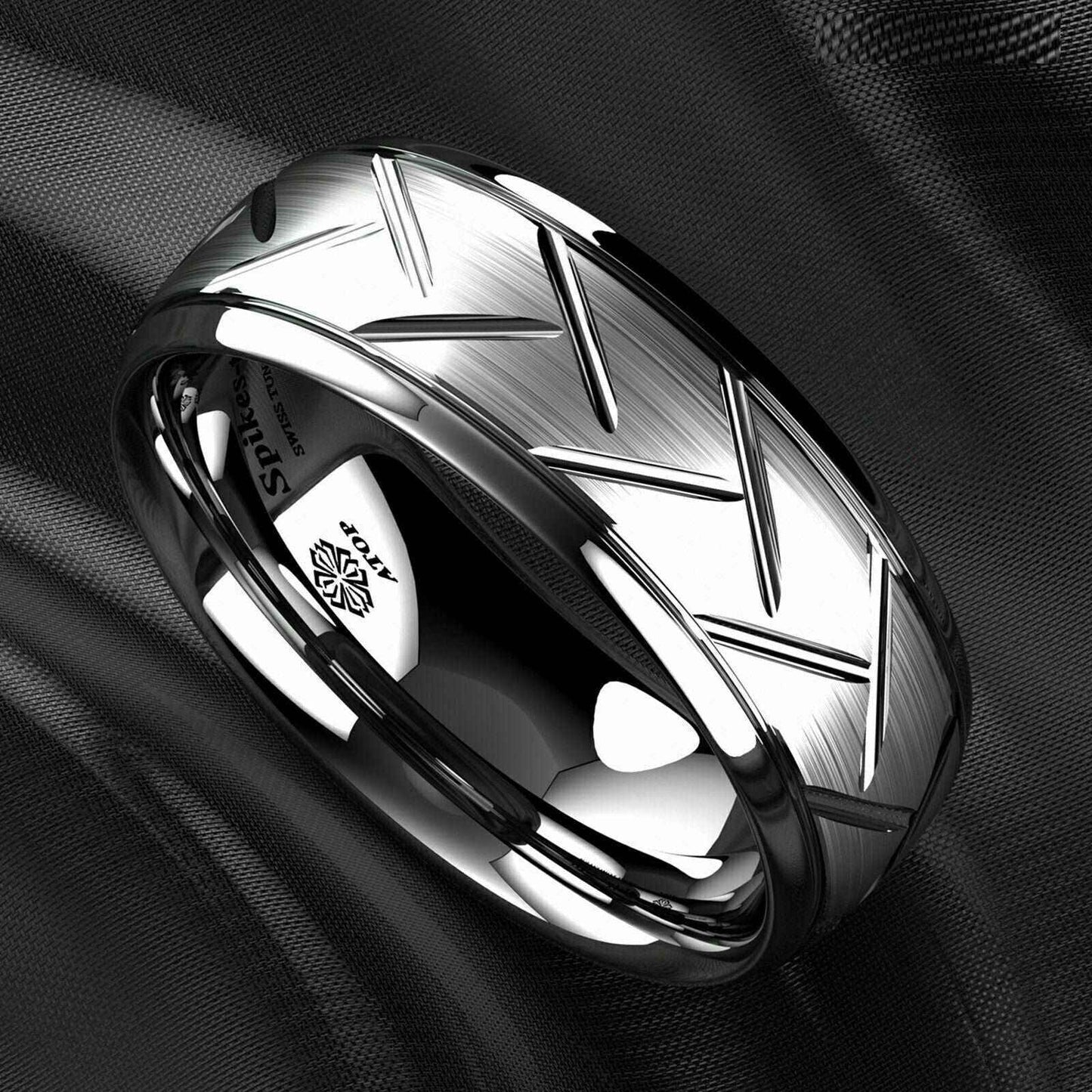 Buy 8mm Silver Brushed Tungsten Ring - Stylish & Durable