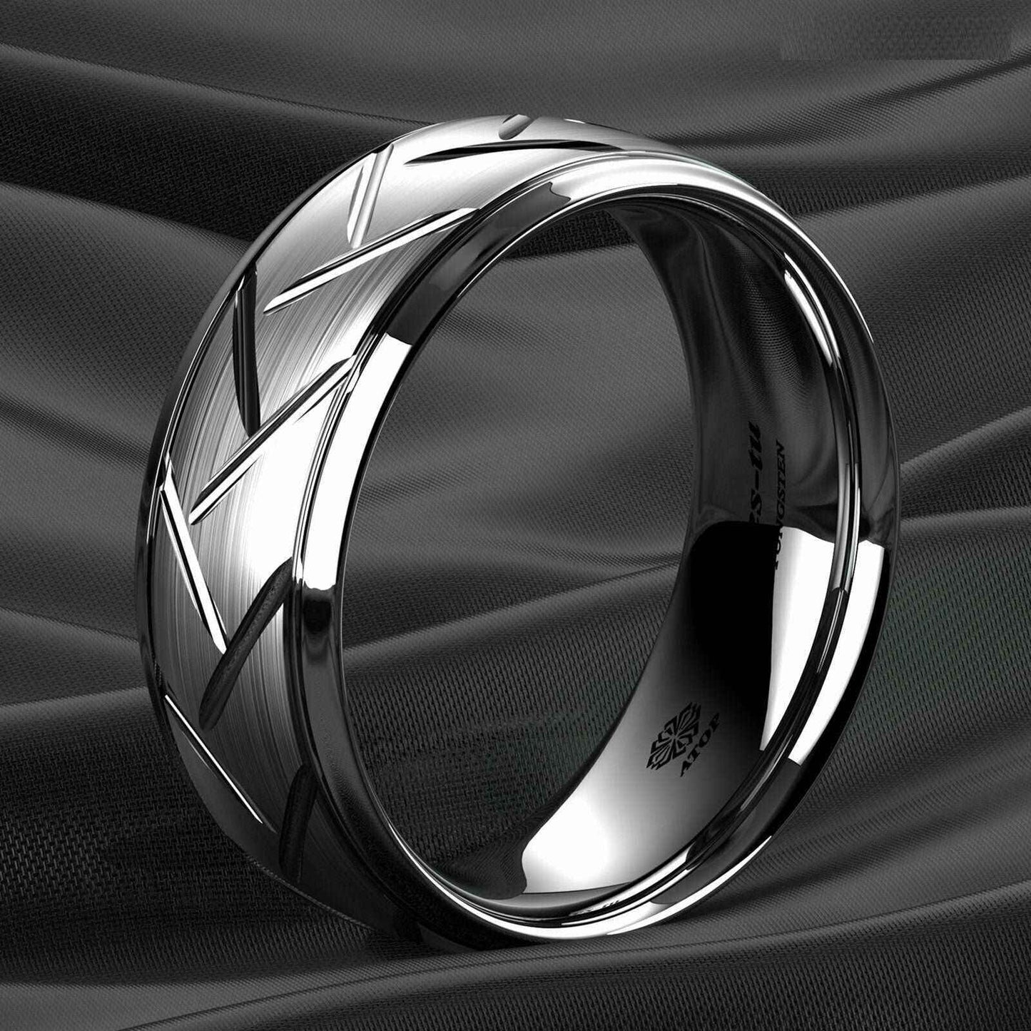 Buy 8mm Silver Brushed Tungsten Ring - Stylish & Durable