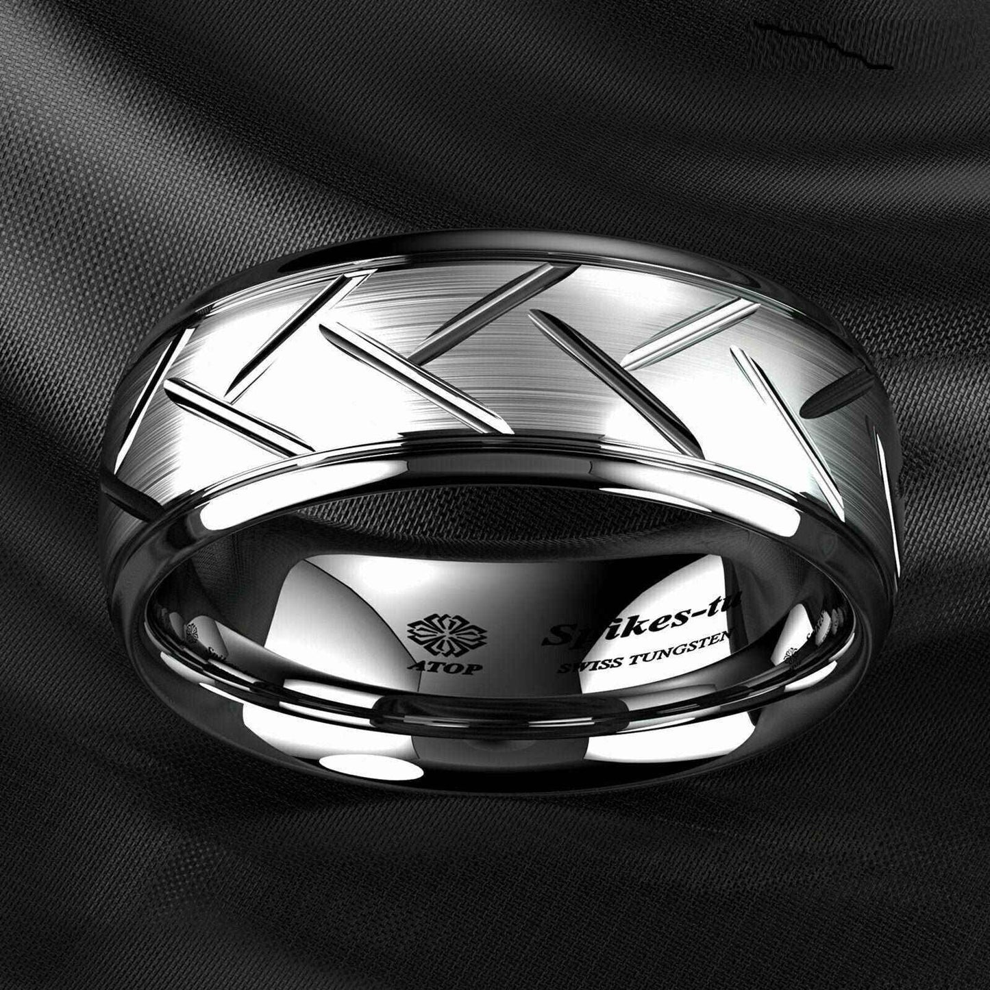 Buy 8mm Silver Brushed Tungsten Ring - Stylish & Durable