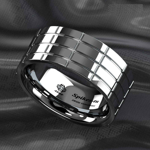 Silver Mirror Plated Tungsten Ring 8mm