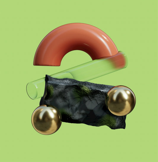 a picture of a piece of metal with a green background