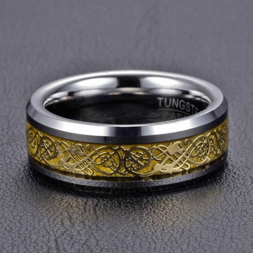 18k Gold Celtic Dragon Ring - Mens Rings Australia