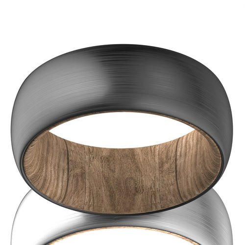 Black Brushed Wood Tungsten Ring (6mm)