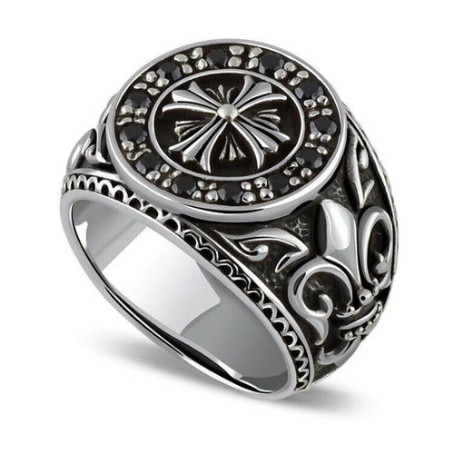 925 Sterling Cross Silver Ring - Mens Rings Australia