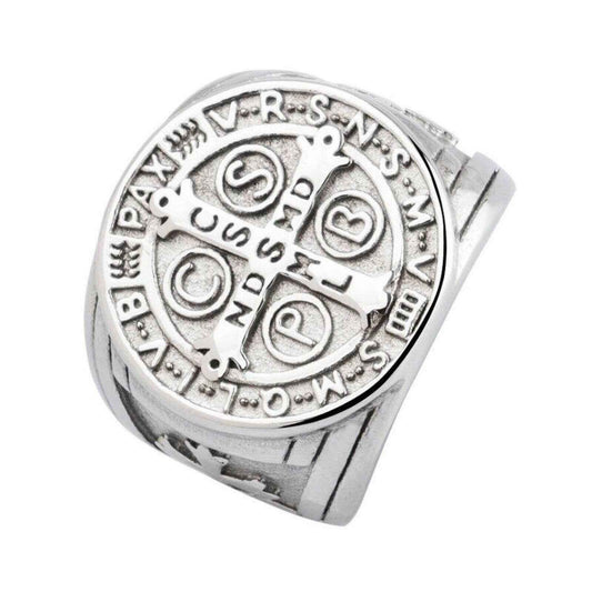 Antique Style Cross Silver Ring
