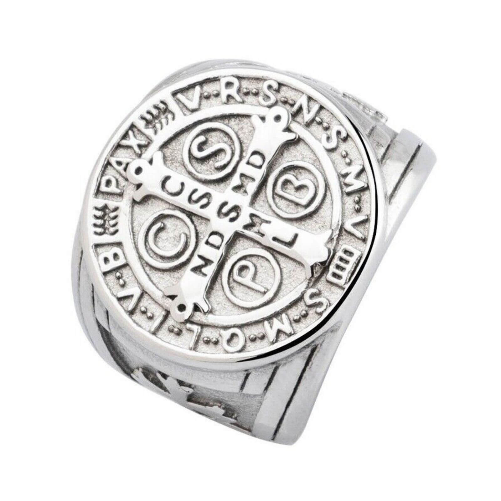 Antique Style Cross Silver Ring - Mens Rings Australia