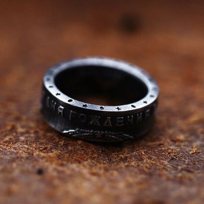 Black Iron Warrior Ring 8mm