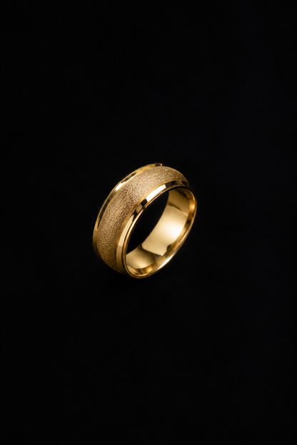 Gold Brushed Titanium Wedding & Engagement Band for Men