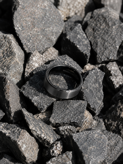 Brushed Center Tungsten Ring 8mm