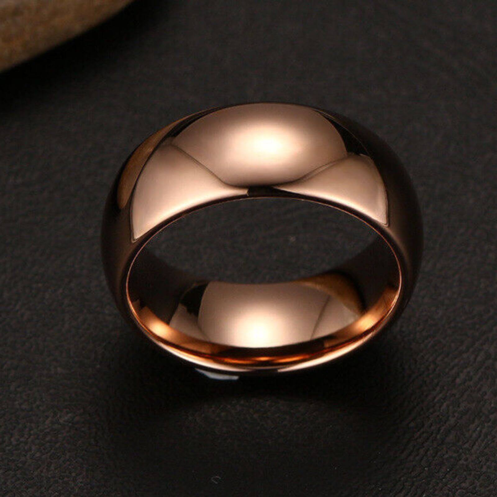 Rose Gold Classic Style Tungsten Ring 8mm