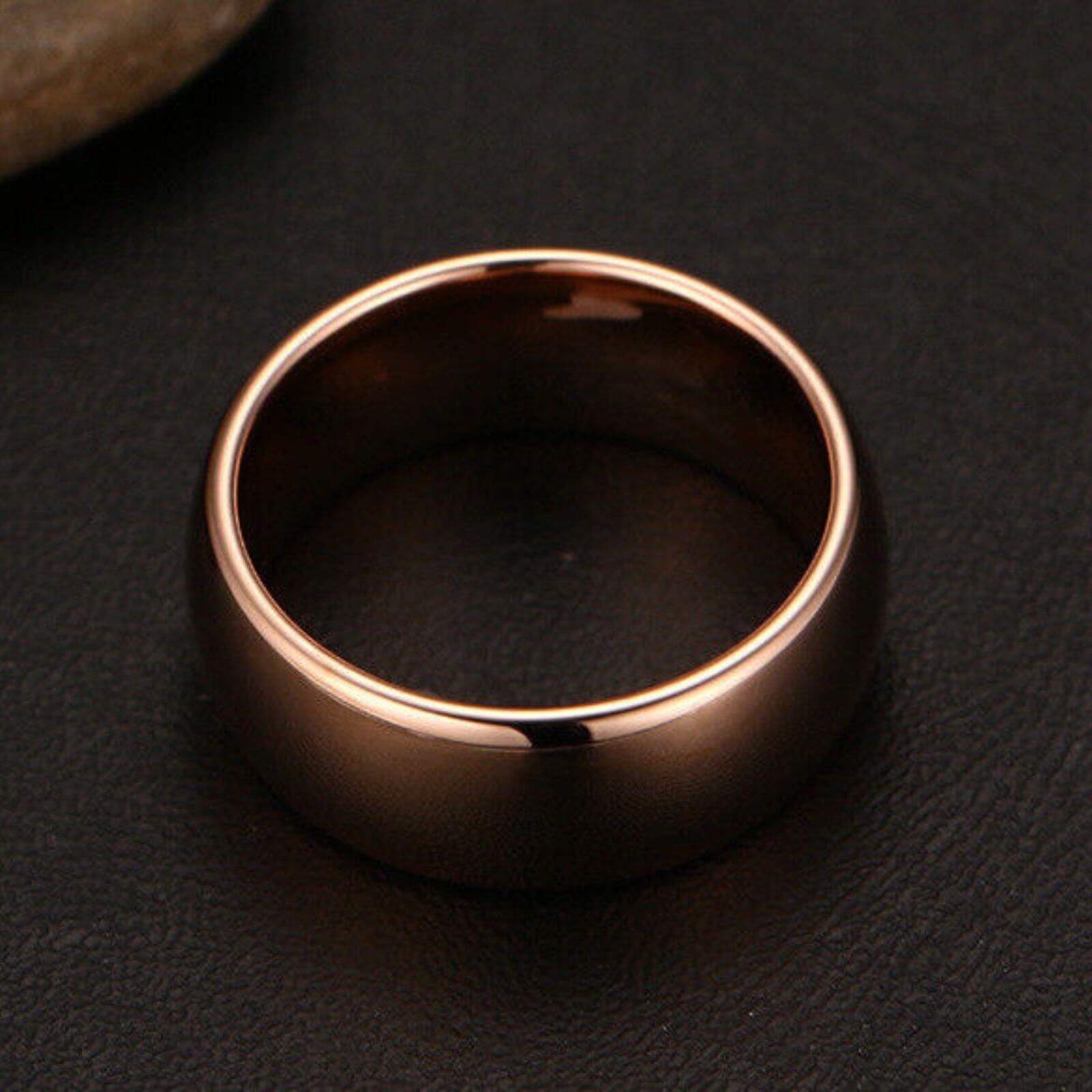 Rose Gold Classic Style Tungsten Ring 8mm