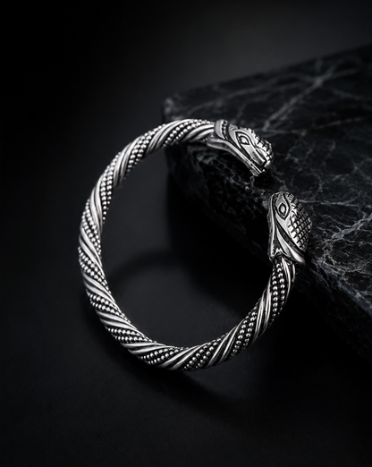 Mens Silver Snake Bracelet