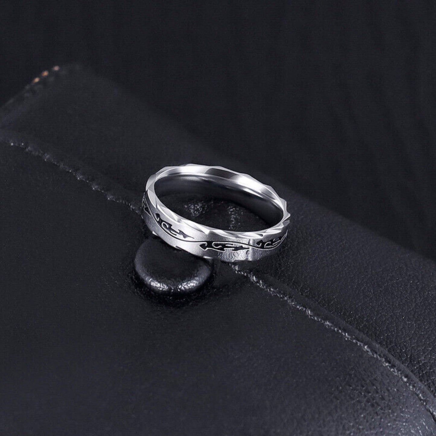 Silver Dragon Wedding Ring 5mm