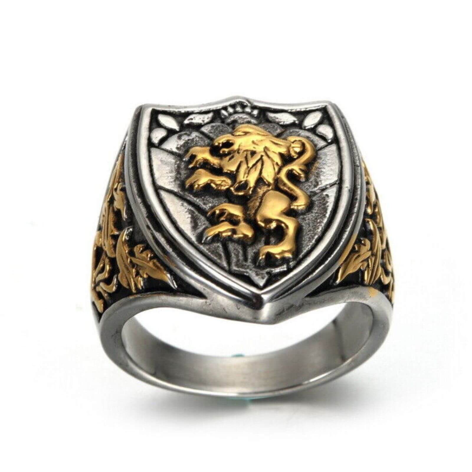 Vintage Lion Design Silver Ring - Mens Rings Australia