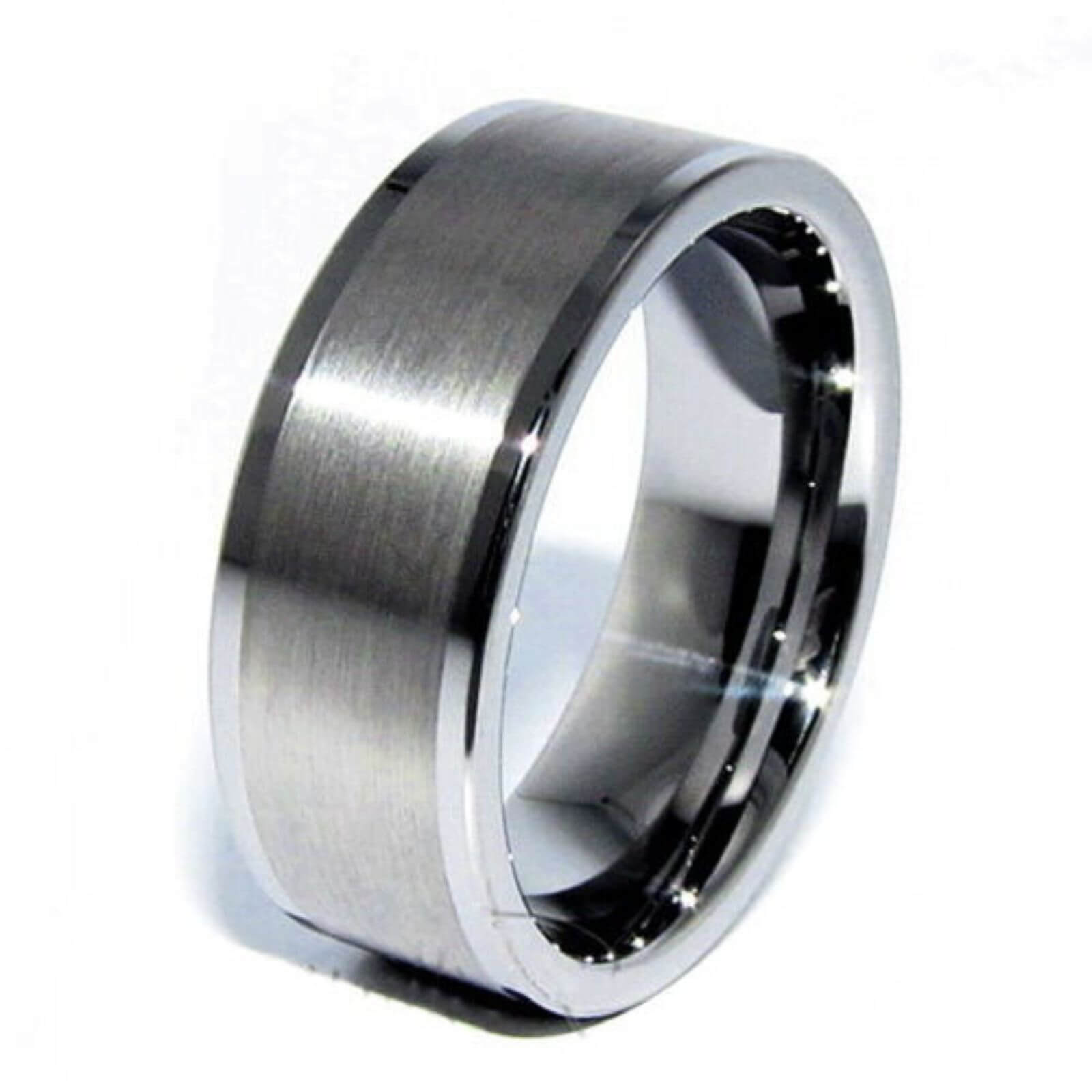 Silver Brushed Tungsten Wedding Ring 8mm