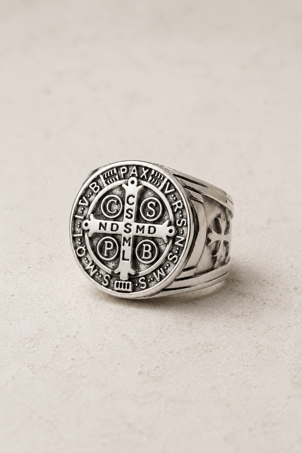 Antique Style Cross Silver Ring