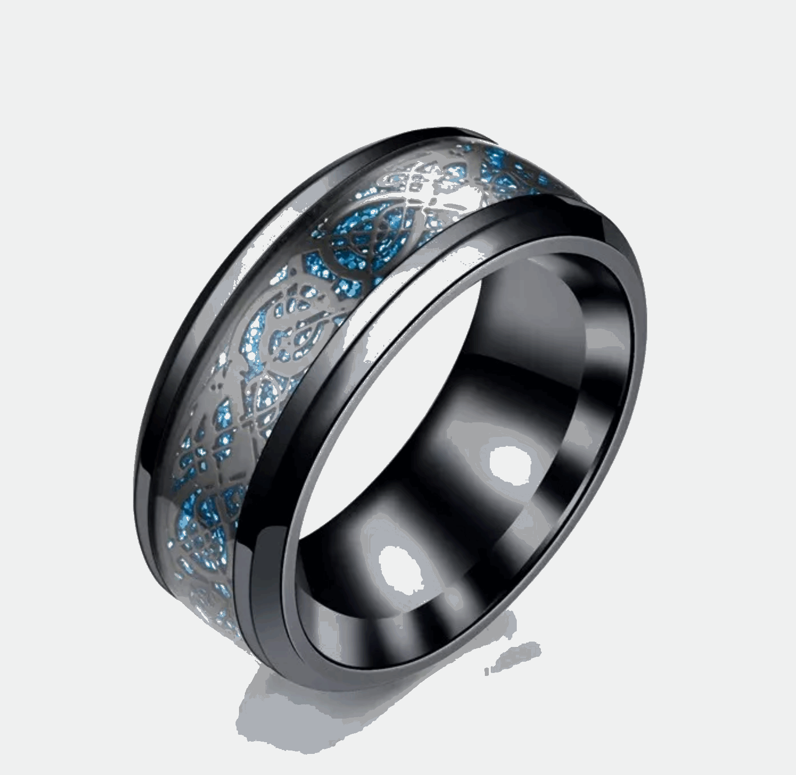 8mm Engraved Mens Titanium Rings - Mens Rings Australia