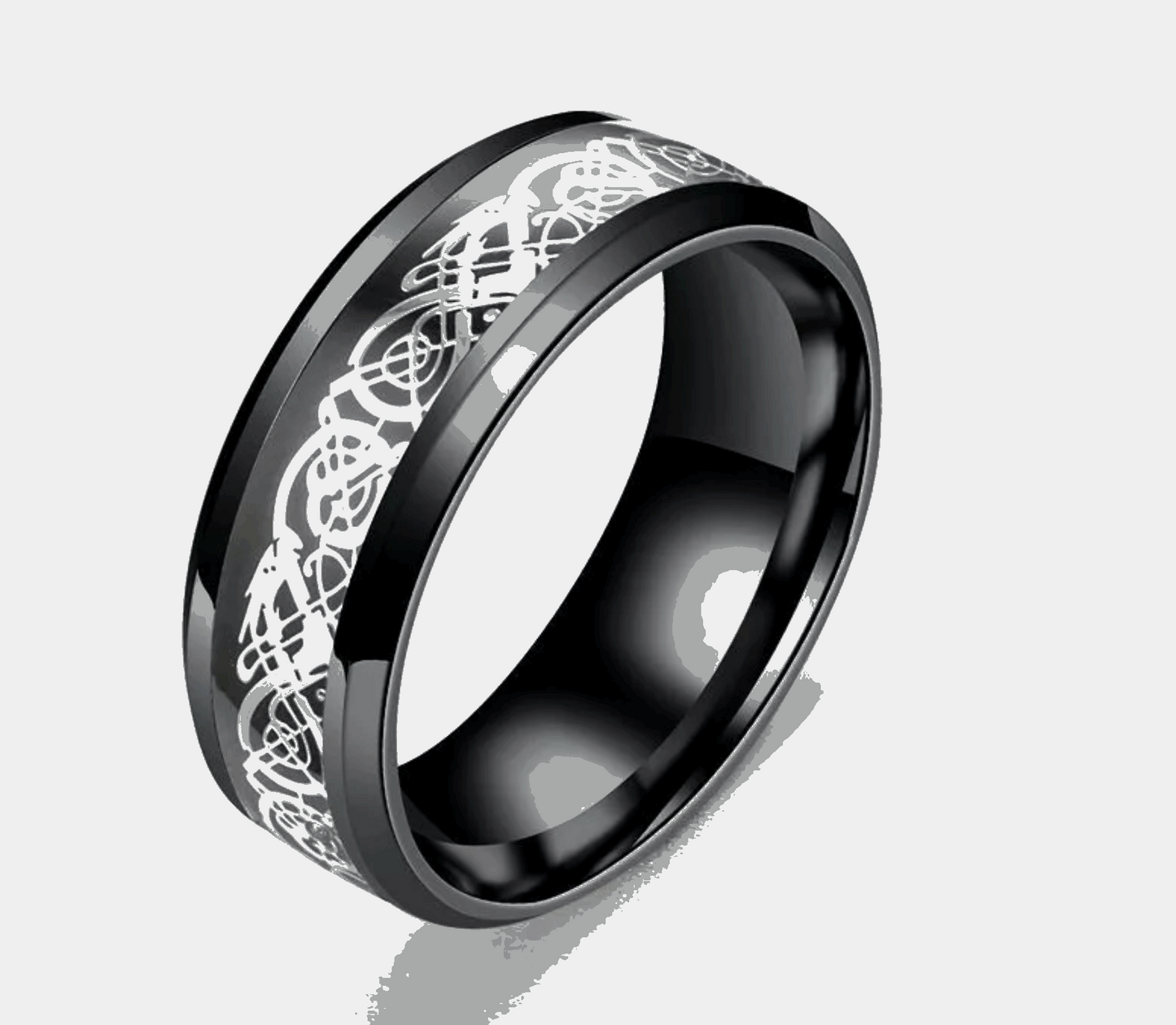 8mm Engraved Mens Titanium Rings - Mens Rings Australia