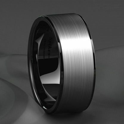 Black Brushed Titanium Tungsten Ring (8mm